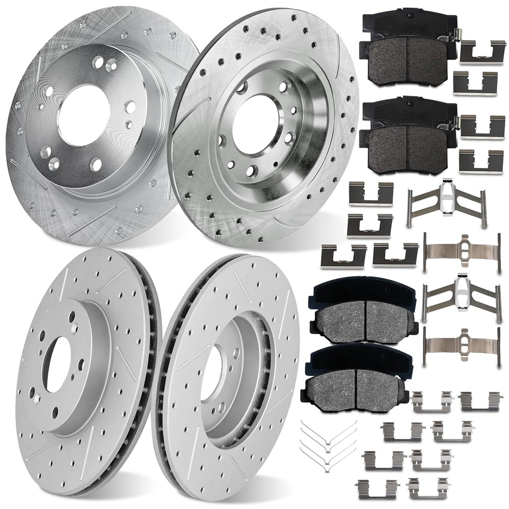 Drilled Slotted Brake Kit F 11.10 R 10.24 13-15 Acura ILX Civic 31257 914