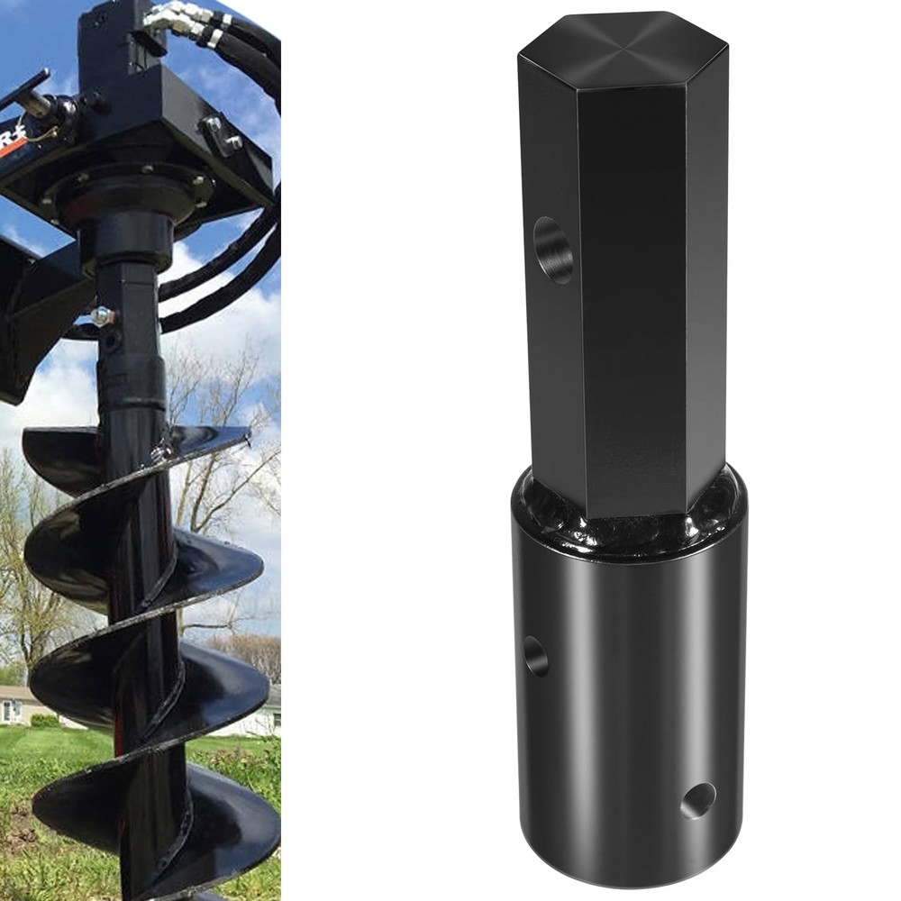 Heavy Duty Auger Adapter Conversion 2 inch female Round to 2″ Male Hex