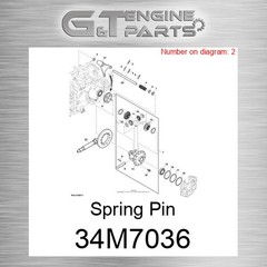 34M7036 SPRING PIN fits JOHN DEERE (NEW AFTERMARKET)