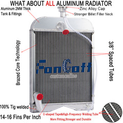 Aluminum 3Row/Core Radiator For Ford 8N 9N 2N Models 86551430 #8N8005 Tractor
