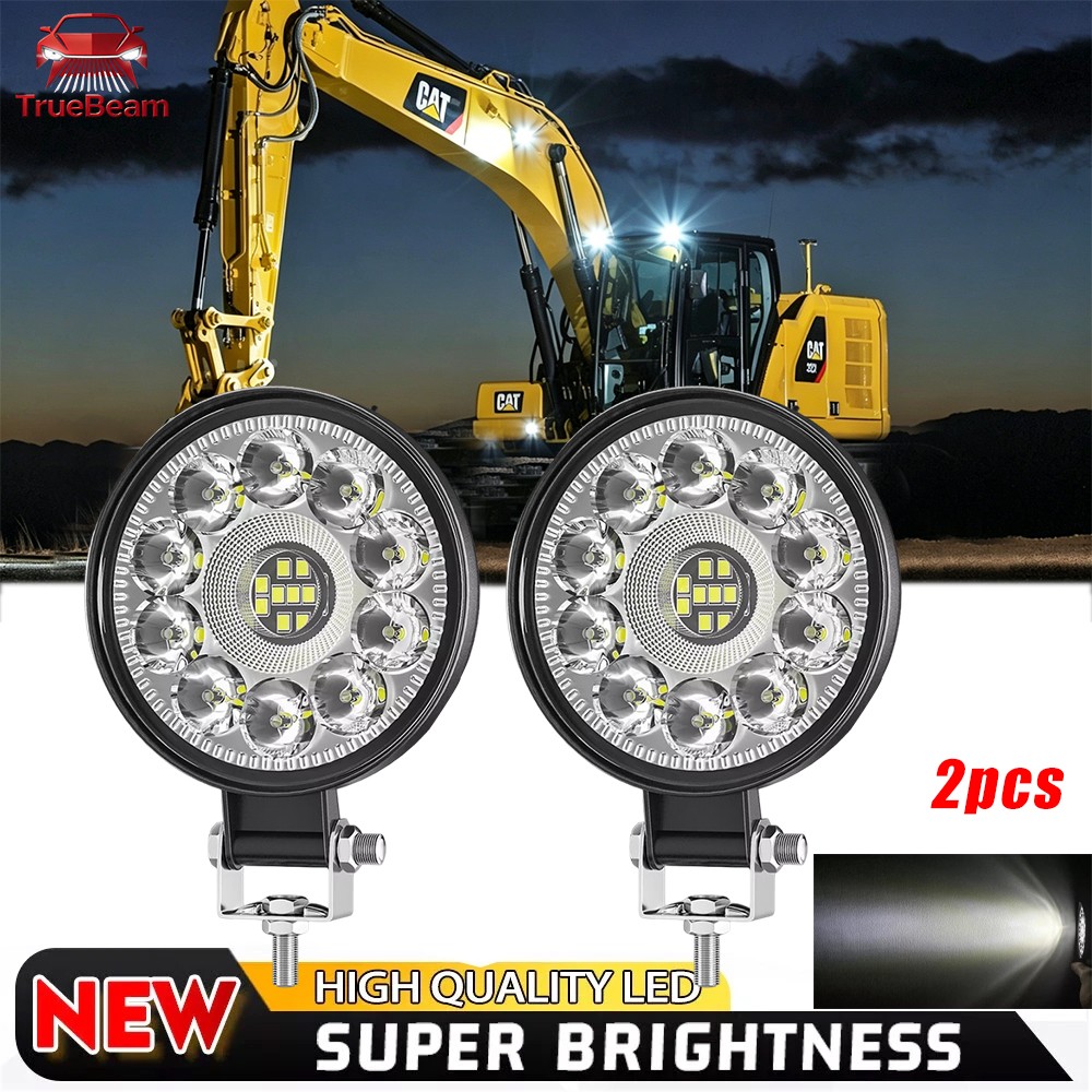 Pair 3.3” Round LED Spot work Lights Fit Caterpillar Construction Equipment