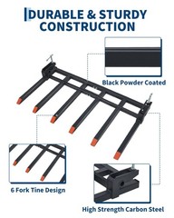 ✨Heavy Duty Clamp on Debris Forks to 58″ Bucket 4000 lbs Pallet Forks Buckets