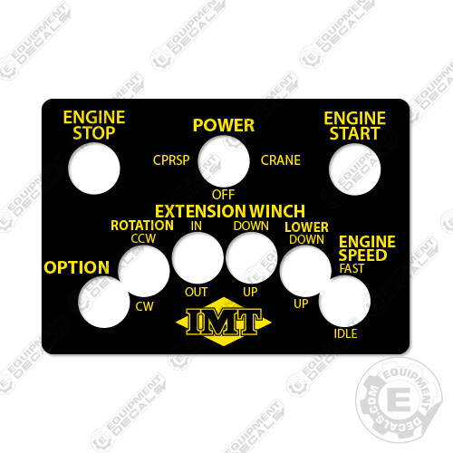 Fits IMT Truck Crane 3820 Series Remote Control Decal