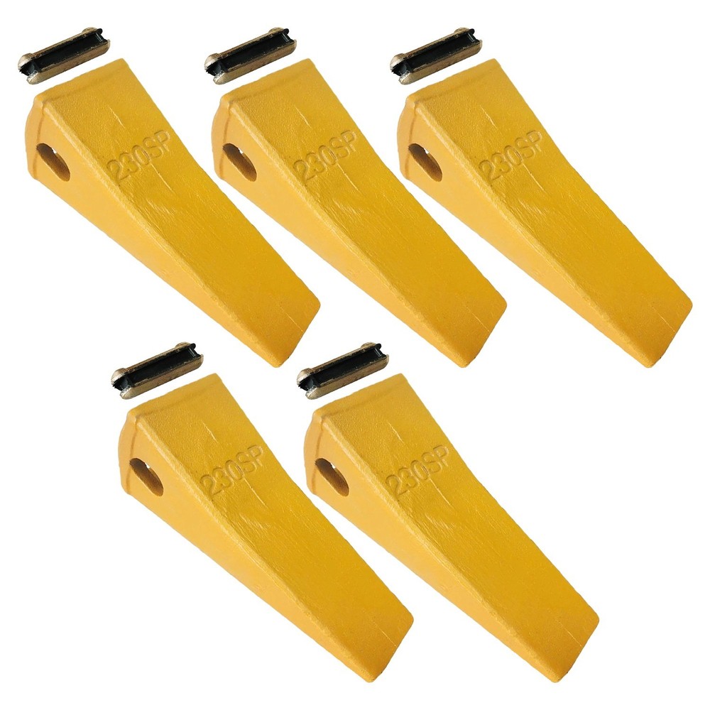 230SP Forged Backhoe Bucket Teeth w TF23P Flexpins for 23 230 Excavators -5 Pack