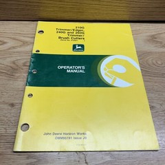 John Deere 210G Trimmer Edger 240G 260G Brush Cutters Operators Manual, OMM95191