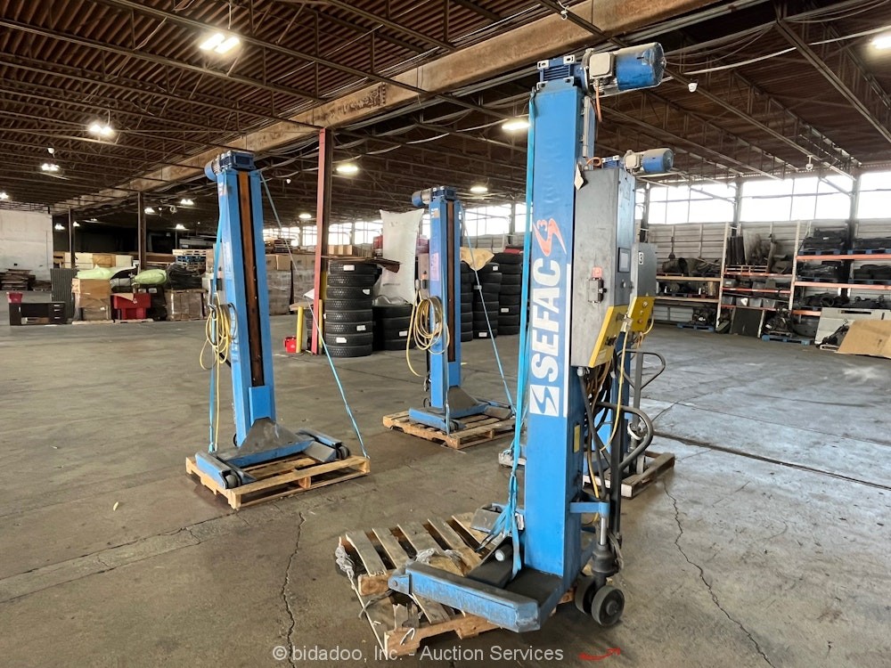 2009 Lot of (4) SEFAC PMZ Portable Heavy Duty Electrical Equipment Lift bidadoo