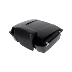 Vivid Black Chopped Trunk Luggage w/Passenger Backrest Pad for Touring 1997-2013