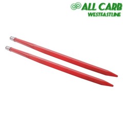 2 Pack Hay Bale Spear 49″ 4500 lbs Capacity Spike Fork For Tractors Loaders Red