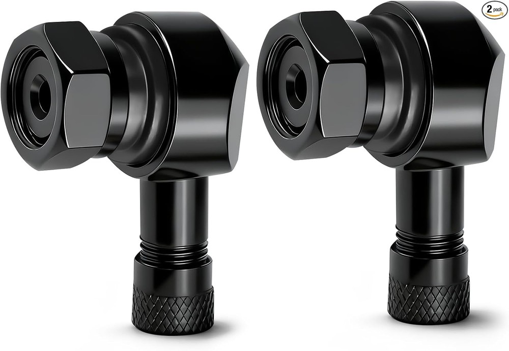 2pcs 90 Degree Matte Black Motorcycle Tire Valve Stems Install Di Size: TV25AL