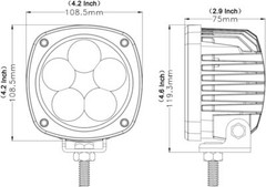 4X LED Semi Flood Lights For CAT Skid Loader 216B 226B 232B 246C 247B 252B 442D