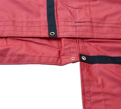16’x27′ Flatbed Truck Waterproof Tarps – 18Oz Vinyl Red Steel Tarp (4′ Drop)
