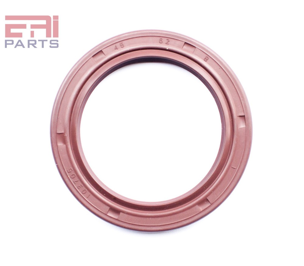 EAI 45x62x8mm FPM/FKM Oil Shaft Rotary Seal w/ Stainless Steel Spring Dbl Lip