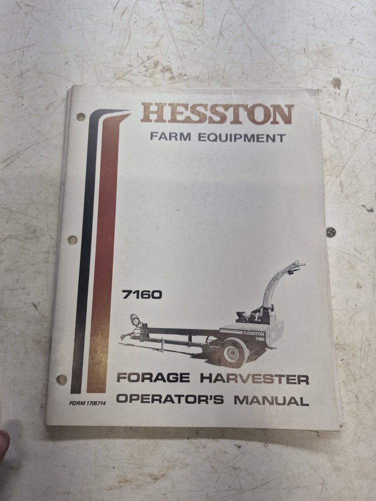 Hesston 7160 Forage Harvester Owner Operator Manual Form No. 1705714