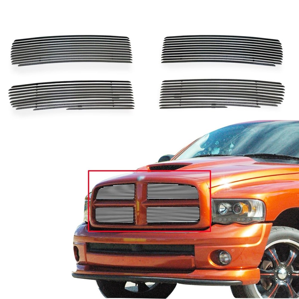 Polished Chrome Front Upper Billet Grille for 2002-2005 Dodge Ram 1500 Reg Cab