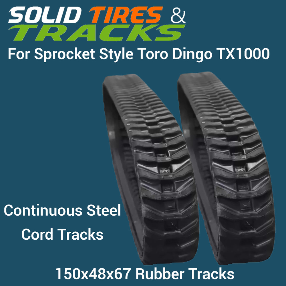 Two 6″ 150x48x67 Tracks fits Toro Dingo TX1000 # 22327 with Sprocket Style