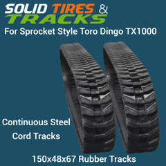 Two 6″ 150x48x67 Tracks fits Toro Dingo TX1000 # 22327 with Sprocket Style