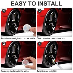 8 Pieces Car Tire Lights Wheel Valve Stem Lamp Cap Solar Led White