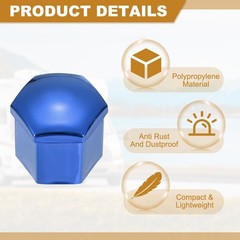 20Pcs 19mm Wheel Lug Nut Cover Bolt Caps Car Tire Nut Cover with Tongs Blue