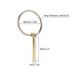 4Pcs 1/4″x2″ Carbon Steel Linch Pin with Ring for Boat Kayak Canoe