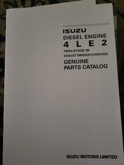 ISUZU DIESEL ENGINE 4LE2X TIER 4 INSTRUCTION & PARTS MANUALS