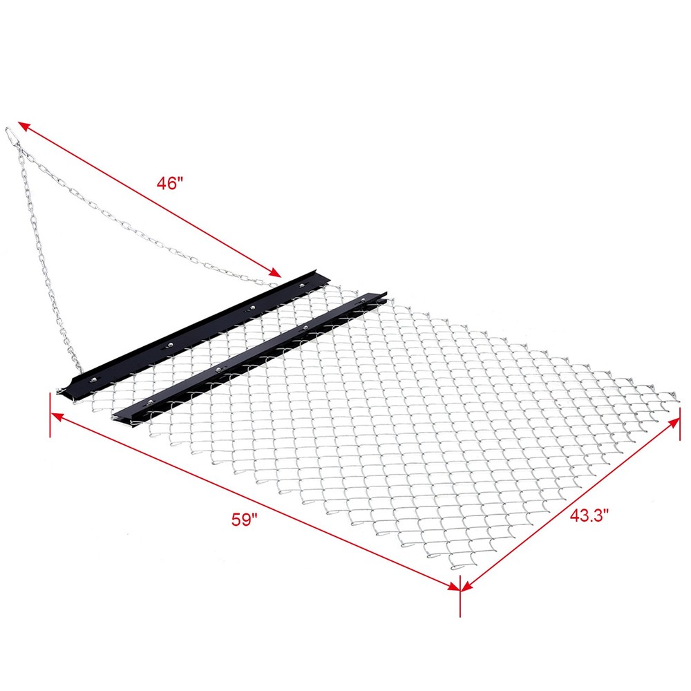 3.6FT or 4FT x 5FT Drag Harrow for Lawn Tractors Leveling Attachment Seed Harrow