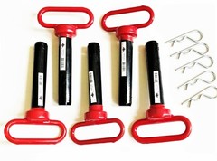 5 GOLIATH INDUSTRIAL RED HANDLE 1″ X 5″ TRACTOR HITCH PINS WAGON TRAILER RHP10S
