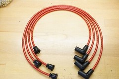 Ford 9N Red & Black Deluxe Cloth Covered Custom Fit Spark Plug Wire Set USA Made