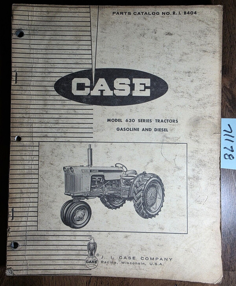 Case 630 Series Gasoline & Diesel Tractor Parts Catalog Manual RI B404 9/64