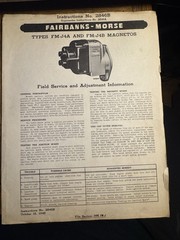 Allis-Chalmers Fm Magneto FMJ4A FMJ4B Parts Field Service Adjustment Manual