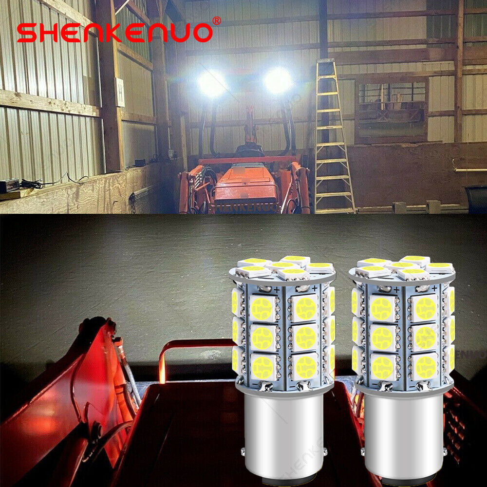 2 Bright White LED Bulbs for Bobcat rear work light fits in 6661353 lens: US 12V