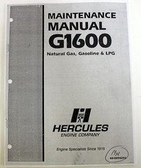 Hercules Maintenance Manual G1600 Engines Natural Gas, Gasoline LPG 40-0090202