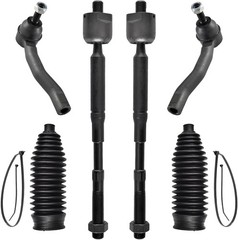 6pcs Front Steering Kit Tie Rod End Inner and Outer and Boots for Toyota Corolla