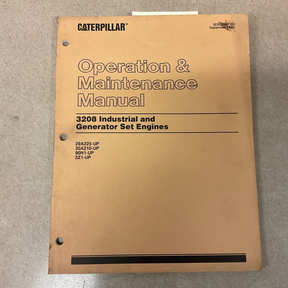 CAT Caterpillar 3208 OPERATION MAINTENANCE MANUAL ENGINE GENERATOR GENSET GUIDE