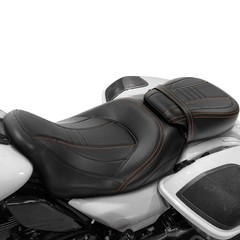Front Rear Detachable Motorcycle Seat Fit Road King Special FLHRXS Black Orange