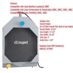 Aluminum Radiator Fit Case 580C 584C 585C 586C 580C 584C 585C #D89103 #D77843