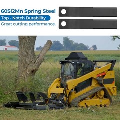 Skid Steer Brush Cutter Blades 2PCS, 8mm Thick Spring Steel, 60Si2Mn, 30mm Bore
