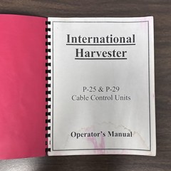 International Harvester P25 & P29 Cable Control Units Service Operator’s Manual