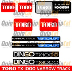Toro TX-1000 Narrow Track Decal Set or Toro TX-1000 Wide Track Decal Set