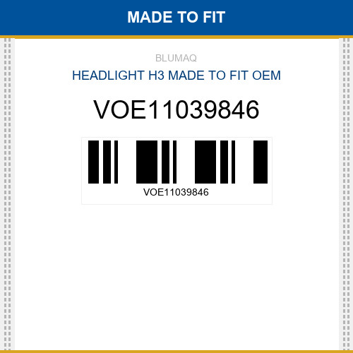 VOE11039846 Headlight h3 Made to fit