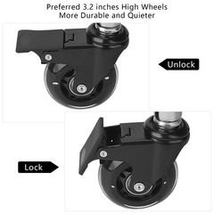 Low Rolling Stool PU Leather Backrest 3.2in Casters Garage Workshop Seat