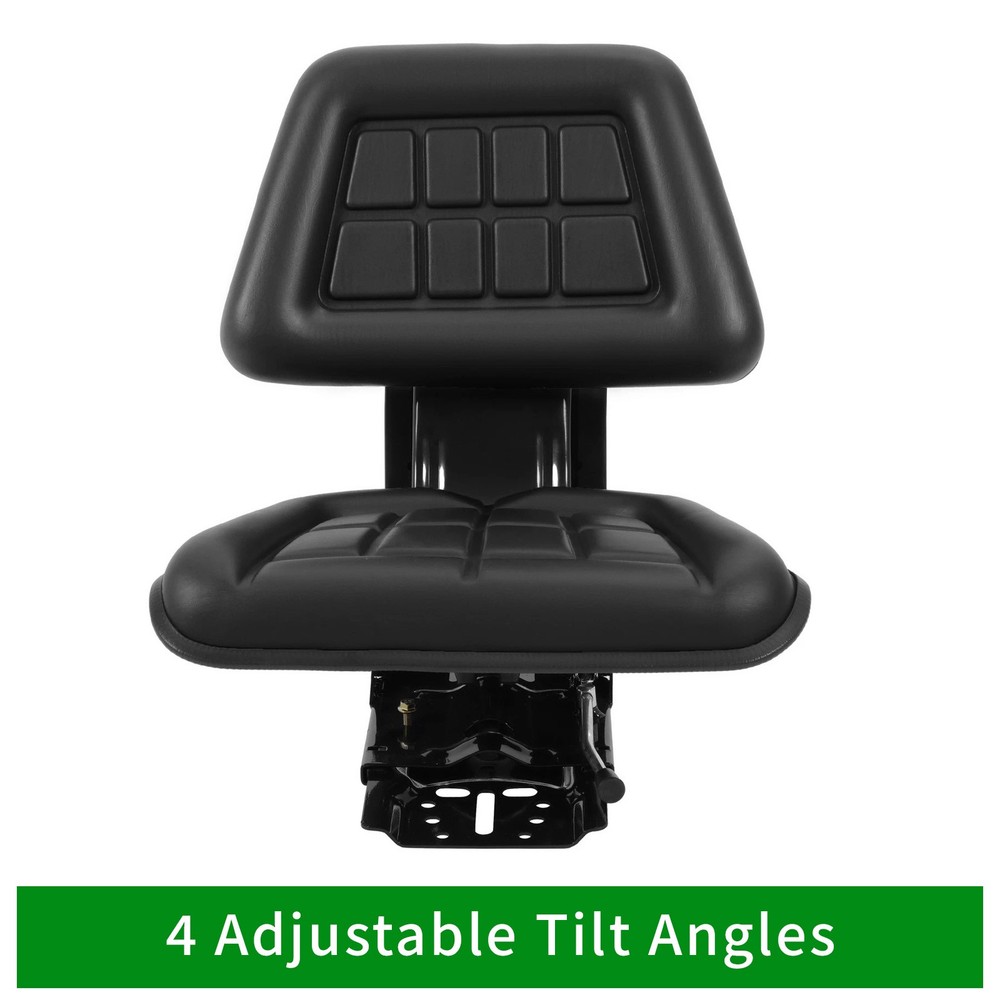 Black Universal Suspension Tractor Seat For John Deere Massey Ferguson Ford