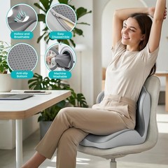 Serdyes Seat Cushion Lumbar Support Pillow For Truck Driver Memory Foam Chair