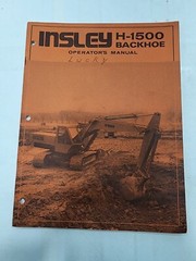 INSLEY Model H-1500 Backhoe Operators Manual Procedures General Maintenance