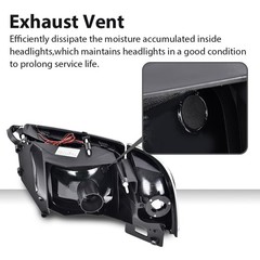 LED Strip Headlamps w/o Bulbs Clear Black Housing Dodge Ram 2500 3500 1994-2002