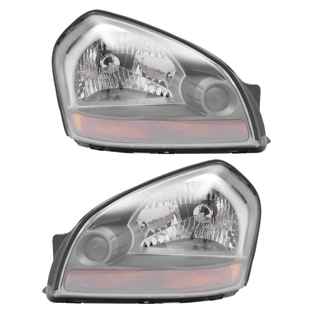 Headlight Assembly Pair 2005-2009 Hyundai Tucson Halogen