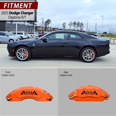 Orange w/ Black Logo Brake Caliper Covers 2025 Dodge Charger Daytona RT F/R Kit