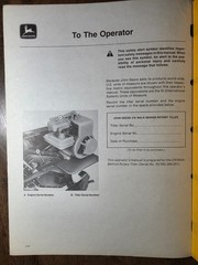 John Deere 216 Walk-Behind Rotary Tiller SN 80,001-120,000 Owner Operator Manual