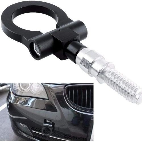 Universal Car Front Bumper Screw-on Tow Hook Aluminum 16mm Tow Hook Front Black