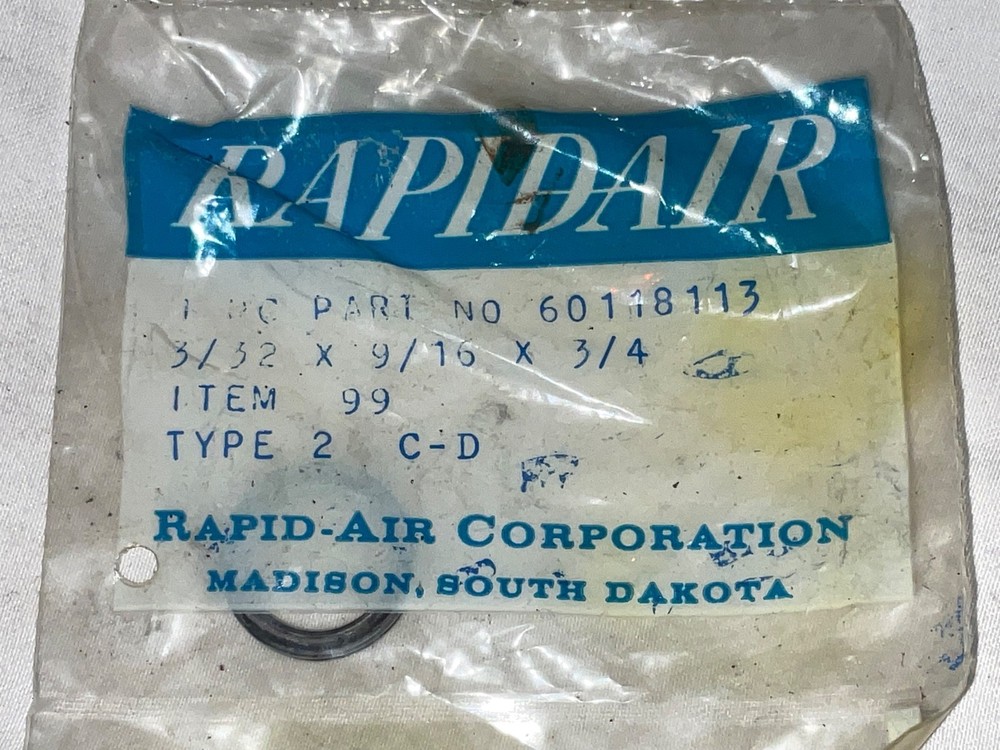 RapidAir 60118113 O Ring-Type 2 C-D ITEM 99- 3/32 x 9/16 x3/4 Replacement #16