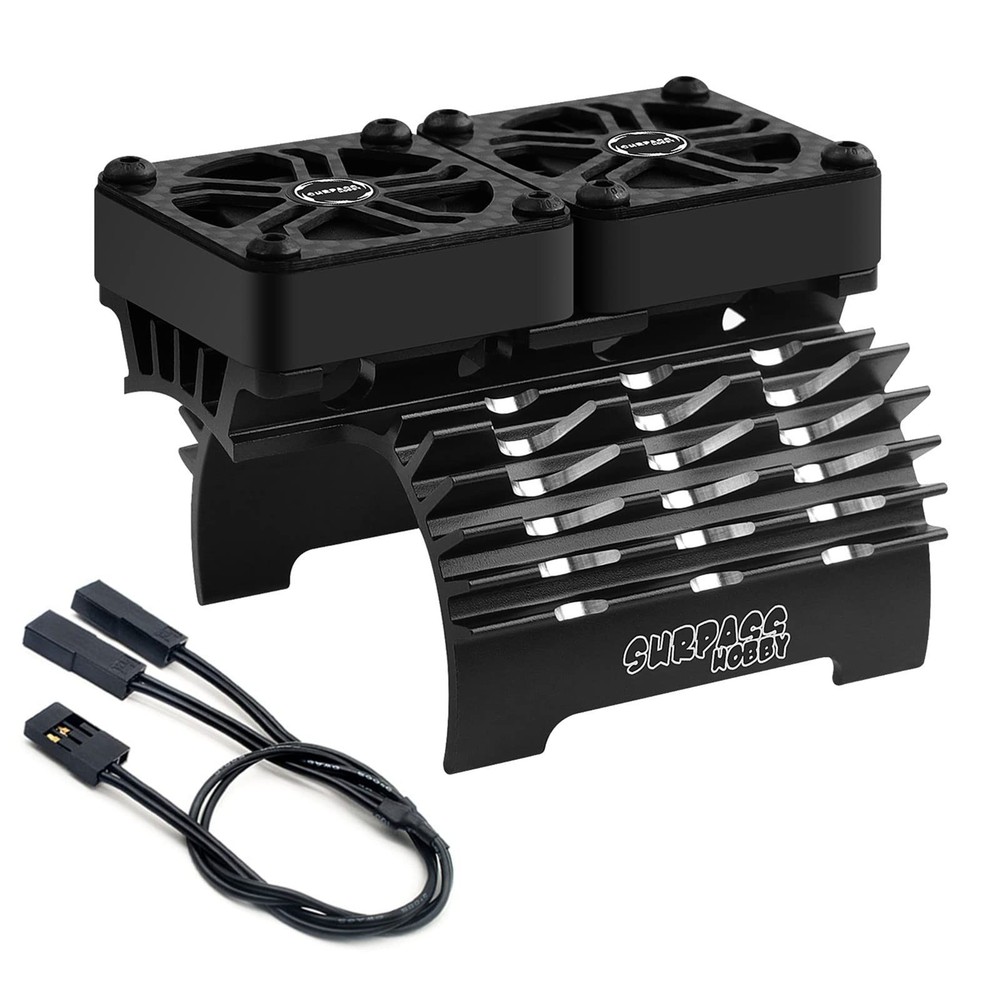 RC Cooling Fans 1/5 16000 High RPM 40mm Twin Motor Black for Scale